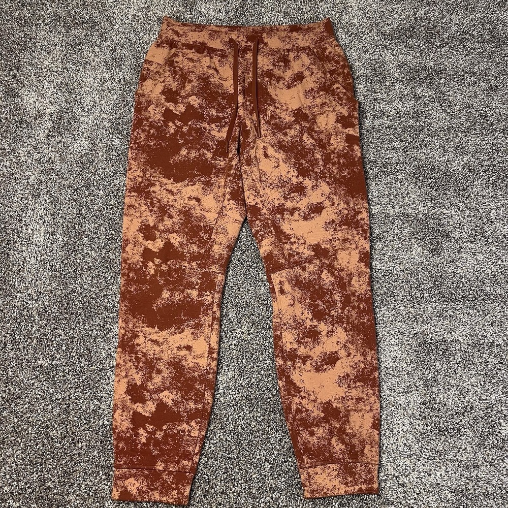 Lululemon Men Size M City Sweat Joggers Astral Orange Red Tie Dye Athletic Pants